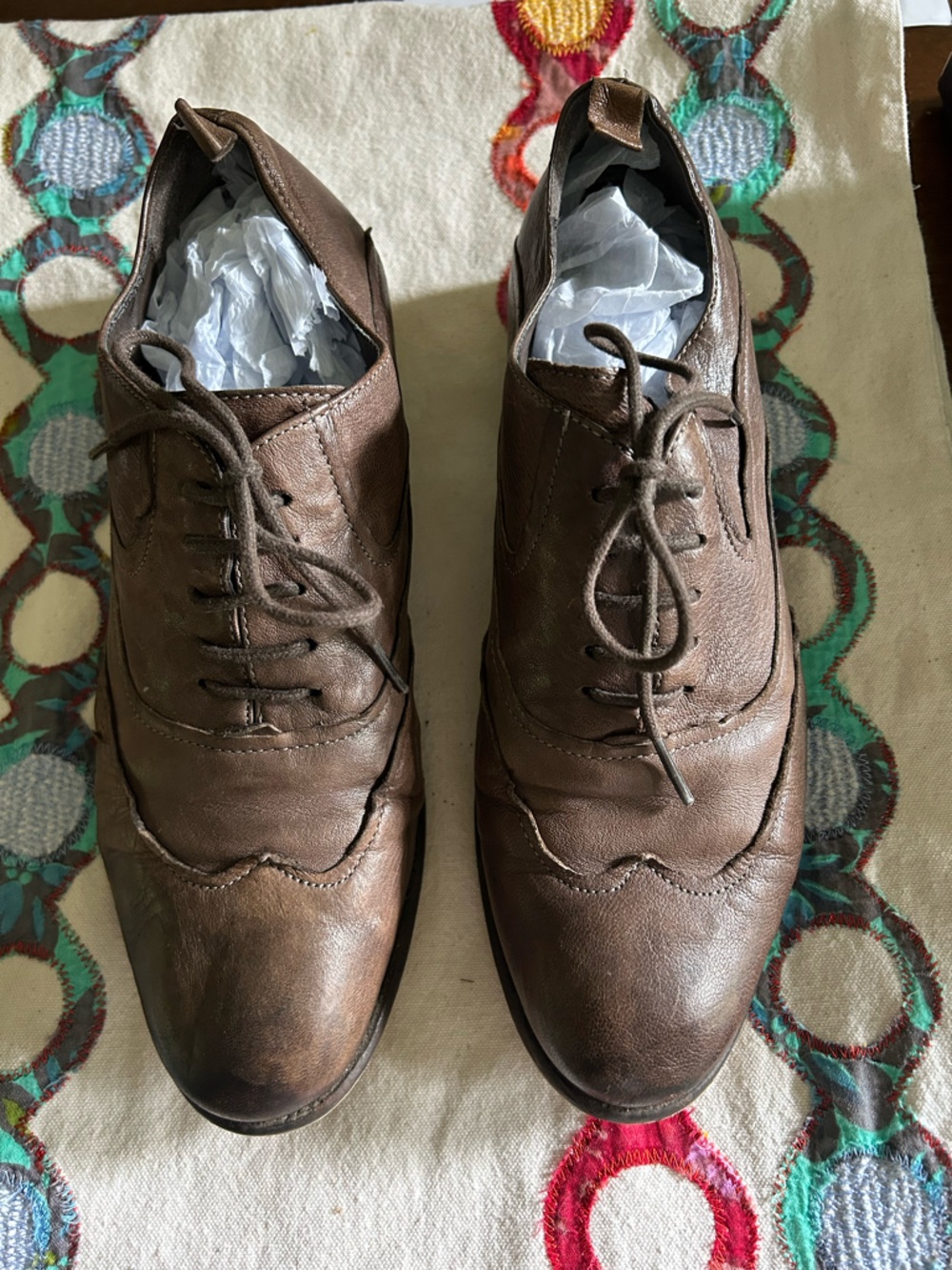 Boutique 9 Men's Brown Leather Wingtip Oxfords